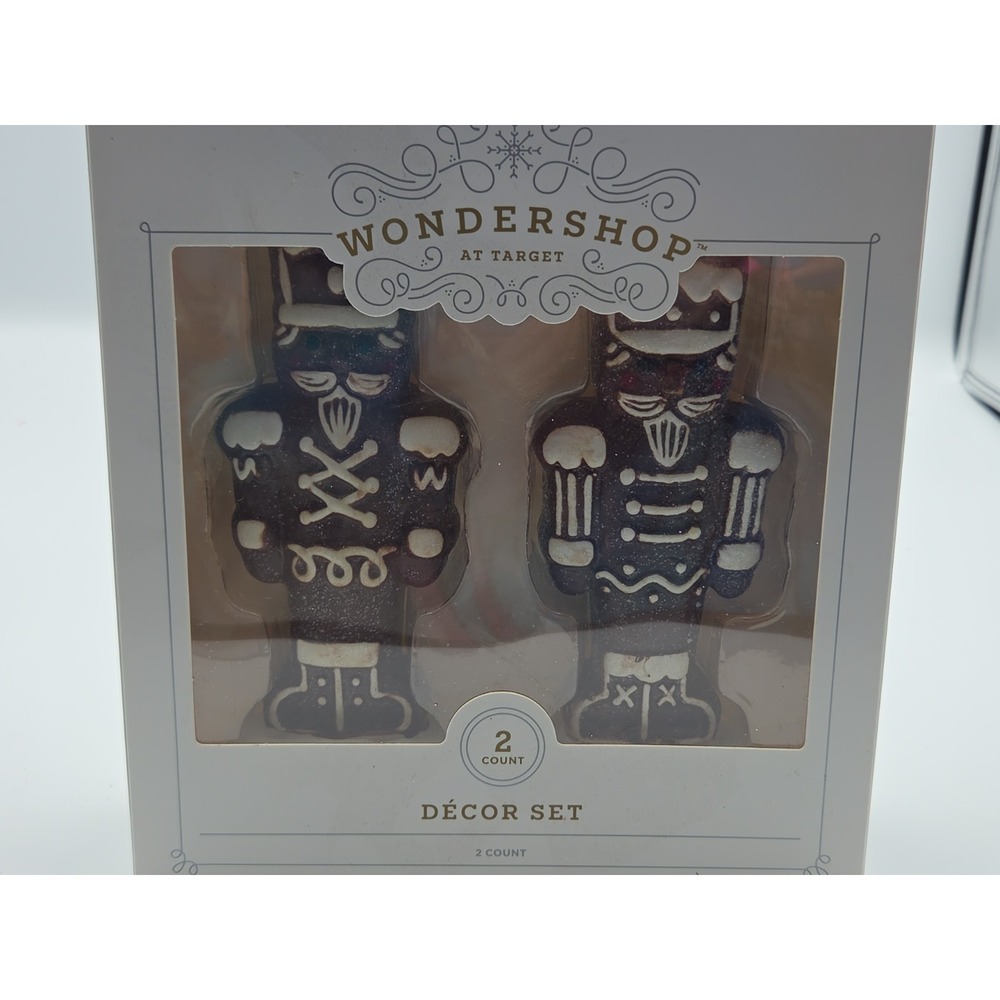 Nutcracker Gingerbread Men Porcelain Figurine Décor Set Wondershop 2 Count